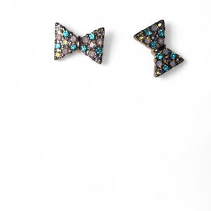 Betsey Johnson Goldtone RAINBOW CONNECTION Bow Stud Earrings $38